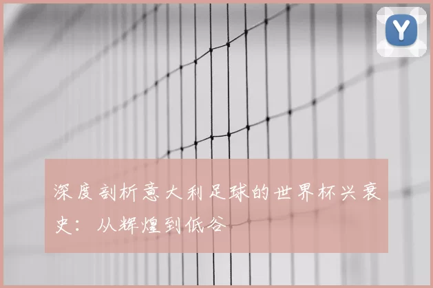 深度剖析意大利足球的世界杯兴衰史:从辉煌到低谷